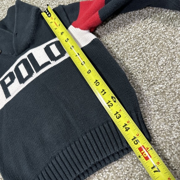 Polo Ralph Lauren Shawl Collar Sweater Spell out Kids Size 5 - Picture 11 of 12